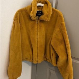 mustard zip up jacket